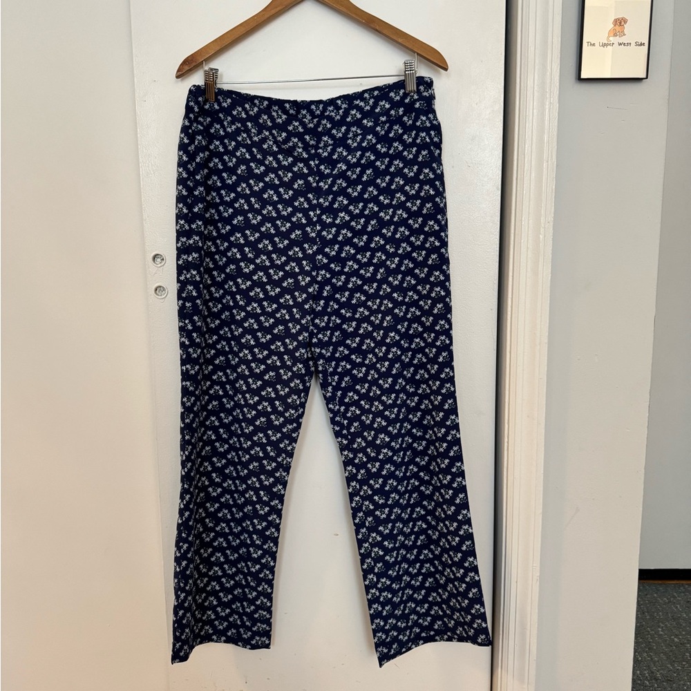 Navy Posy Hill House full-length pants